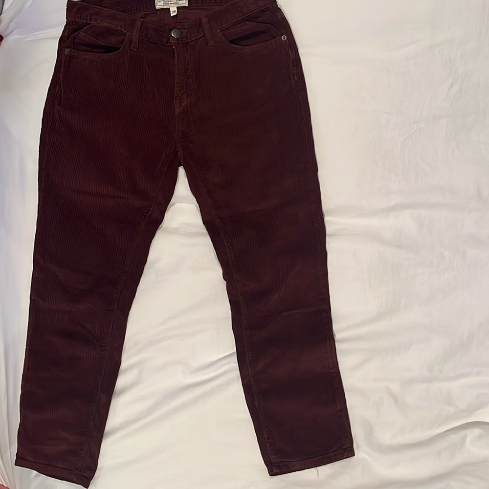 Current/Elliott Burgundy Corduroy Trousers